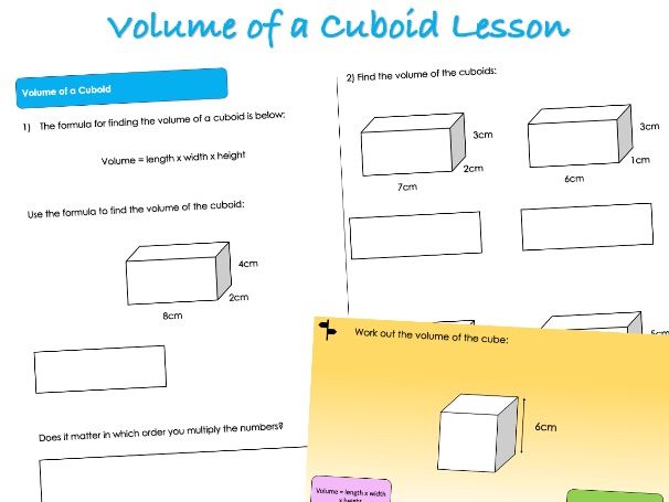 Year 6 Area, Perimeter and Volume - Volume of a Cuboid Lesson