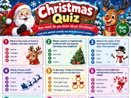 Christmas Quiz for Kids Aged 7 - 11