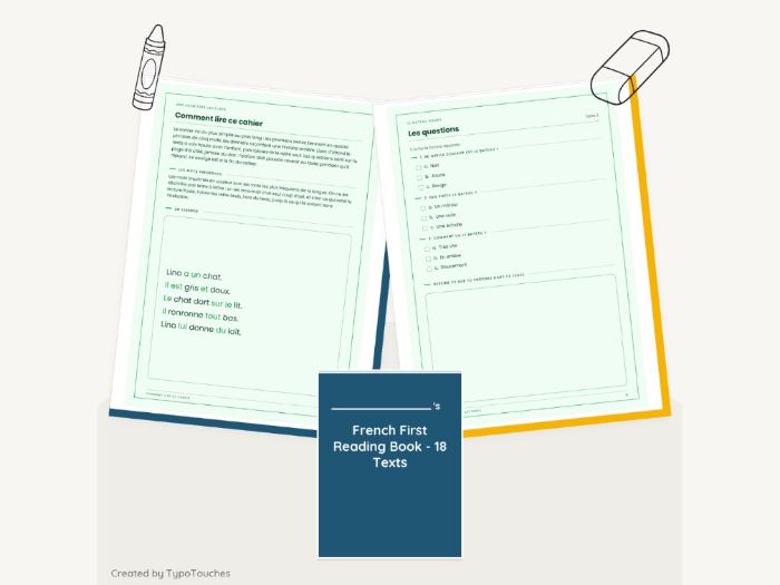 French First Reading Book - 18 Texts | 40 pp