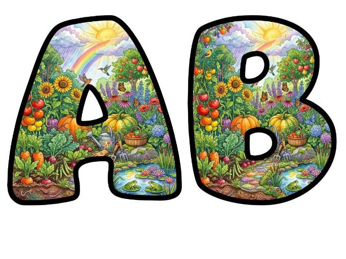 Let’s Grow! Bubble Letters | Motivational Bulletin Board Letters | Printable Alphabet A-Z and 0-9