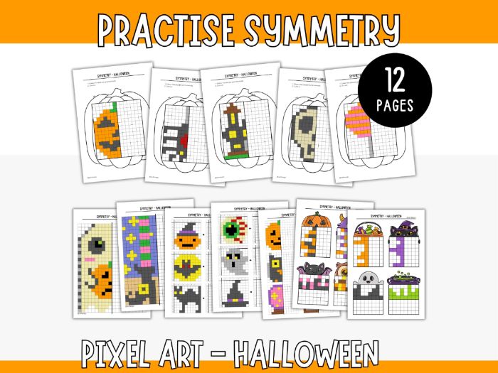 Symmetry Pixel Pictures - Halloween