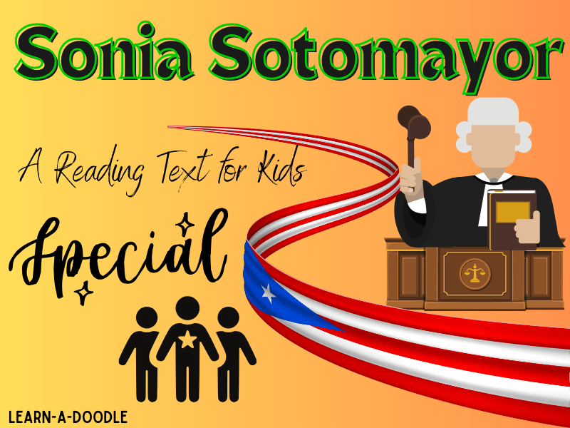 All About Sonia Sotomayor: A Reading Text for Kids for Hispanic Heritage Month