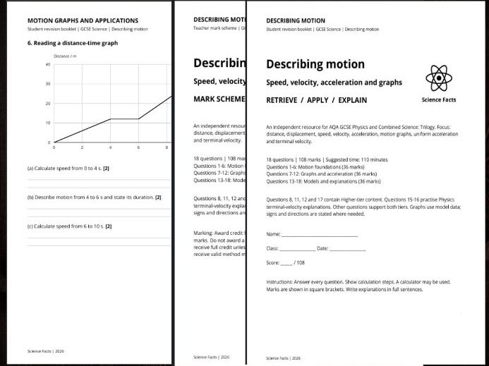 AQA GCSE Physics: Describing Motion Revision Questions