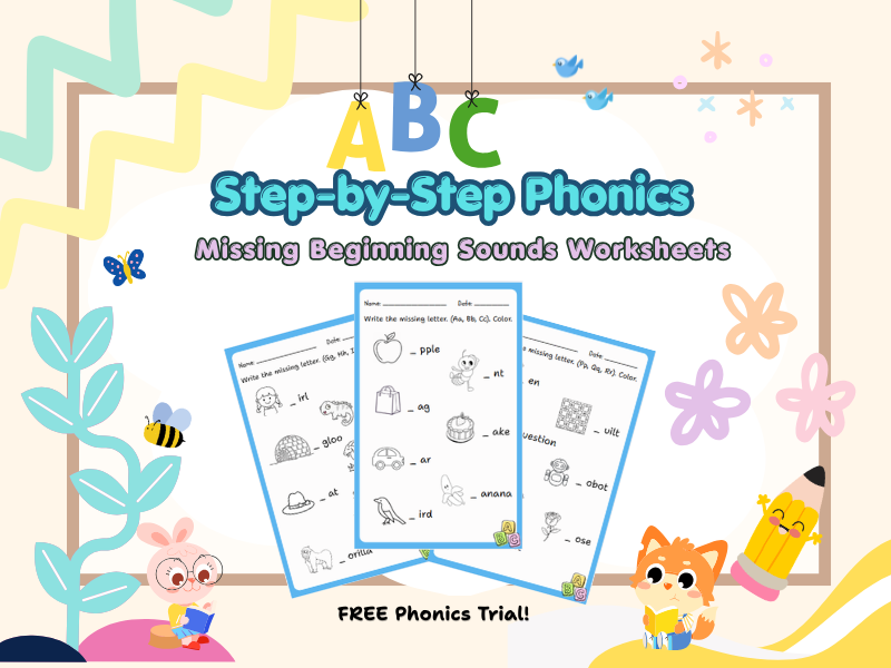 Missing Beginning Sounds Worksheets Trial