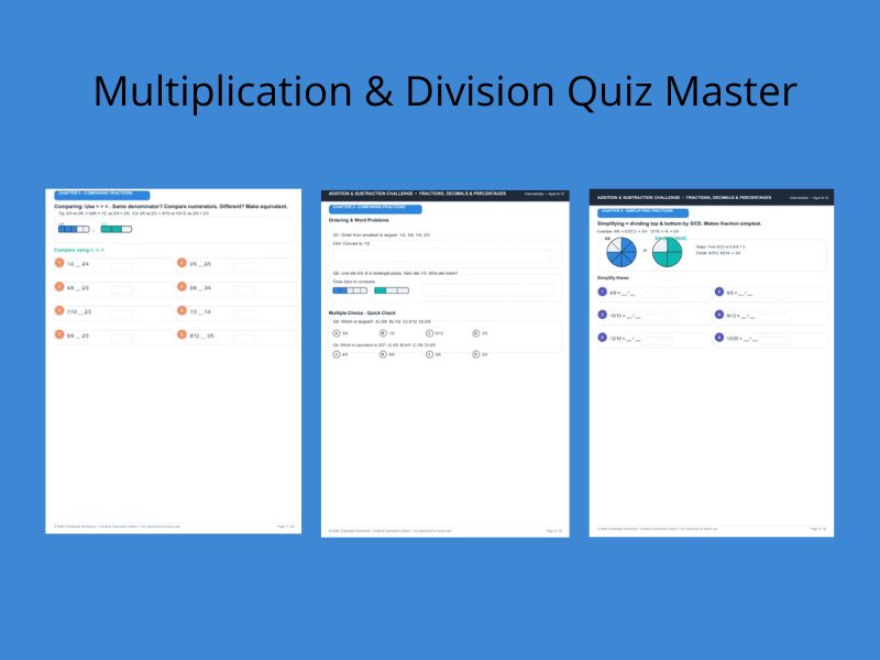 Fractions, Decimals & Percentages