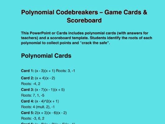 Polynomial Codebreakers