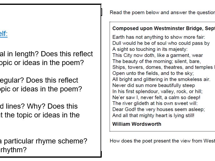 Unseen Poetry - Composed Upon Westminster Bridge
