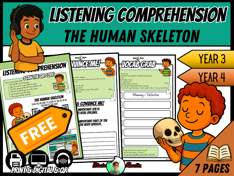 The Human Skeleton | Listening Comprehension | Year 3/4
