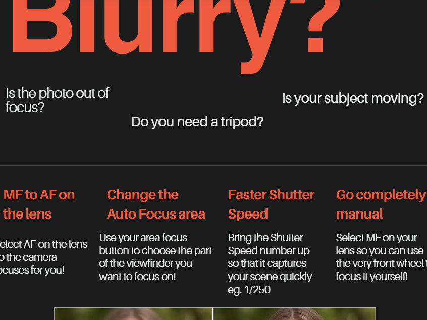 Photography troubleshooting posters - Display posters - class resources - student booklet