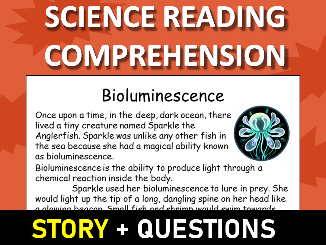 Bioluminescence Reading Science Story Comprehension Questions Worksheet ...