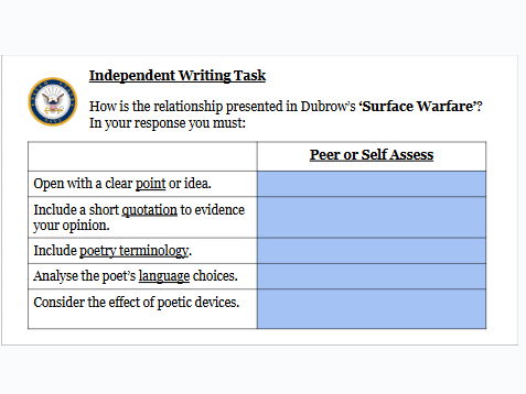 Unseen Poetry: Guided Exploration 'Surface Warfare'