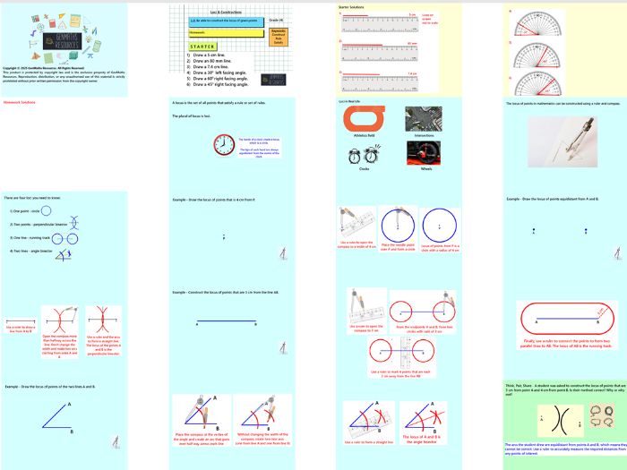 Loci and Constructions - GCSE Maths Foundation PowerPoint Lessons Resource Bundle