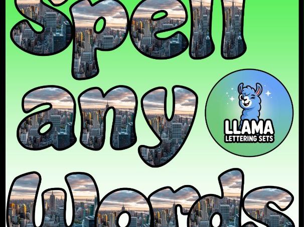 New York City Skyline Lettering Set for Classroom Display | Upper & Lowercase, 0-9 and Signs