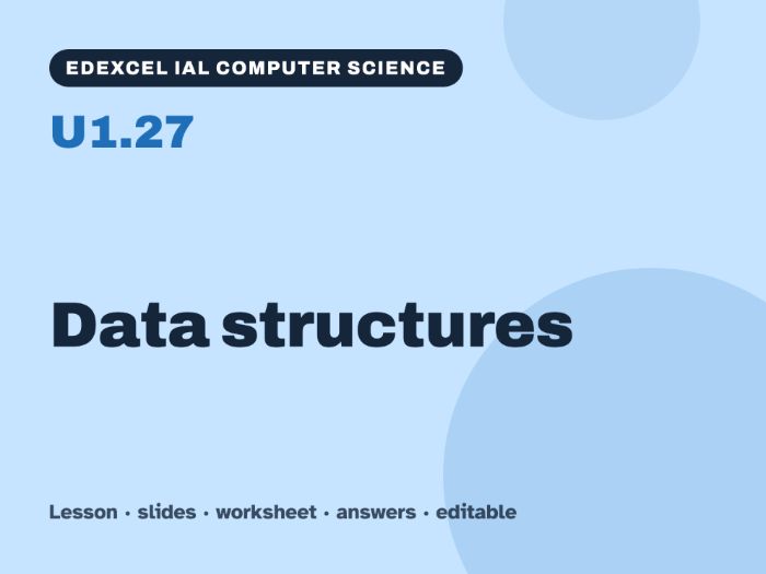 Edexcel IAL Computer Science – U1.27 Data structures – Lesson & Worksheet
