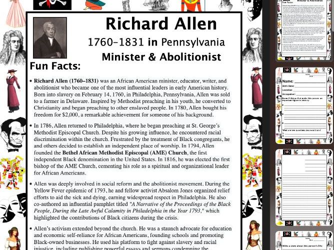 Richard Allen PACKET & ACTIVITIES, Important Historical Figures Series