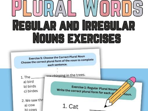 Regular and Irregular Plural Nouns Worksheets | ESL Grammar Exercises