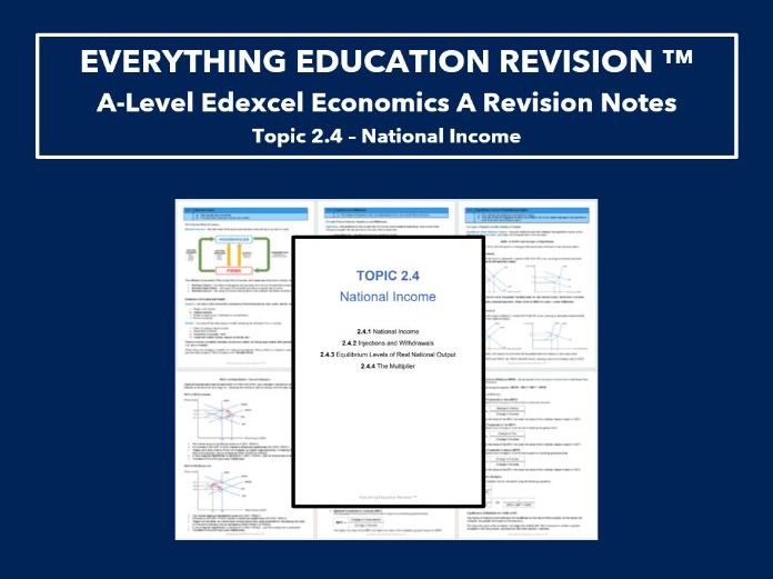 A-Level Edexcel Economics Revision Notes for Topic 2.4 – National Income