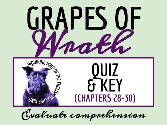The Grapes of Wrath Chapters 28, 29 & 30 Quiz & Answer Key | Reading Comprehension