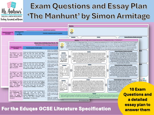 'The Manhunt' GCSE Exam Questions and Essay Plan
