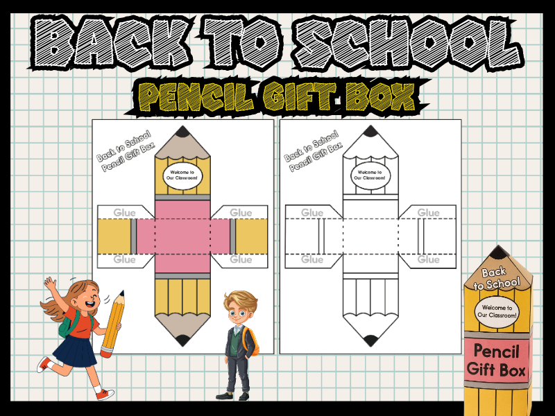 Back to School Pencil Gift Box Craft – Welcome to Our Classroom Activity