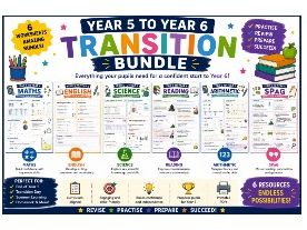 Year 5 to Year 6 Transition Bundle | Maths, English, Science, Reading & SPaG Worksheets |