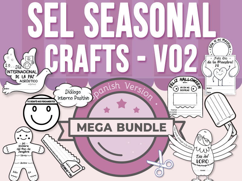 SEL Seasonal Crafts Mega Bundle in Spanish: Escritura y Pensamiento Crítico - Volumen 2