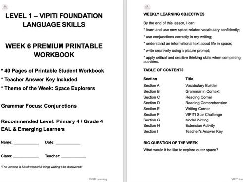 VIPITI Space Explorers English Workbook | Primary 4