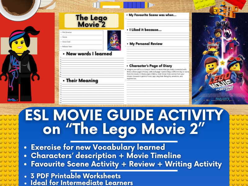 ESL Movie Guide Worksheets on "The Lego Movie 2"