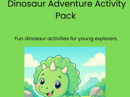 Dinosaur Adventure Activity Pack | Preschool Learning Worksheets (PDF Download)