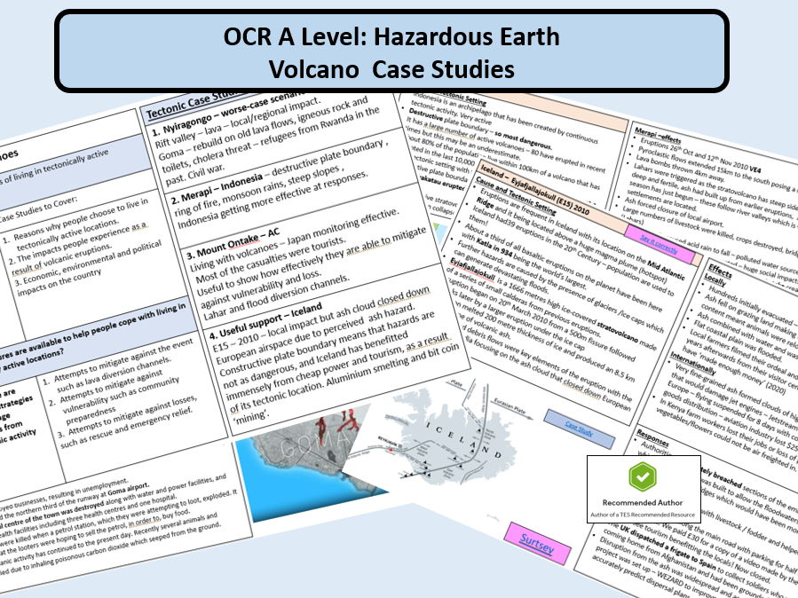OCR A Level: Volcano Case Studies Revision, Hazardous Earth, Nyiragongo, Merapi, Ontake, Iceland