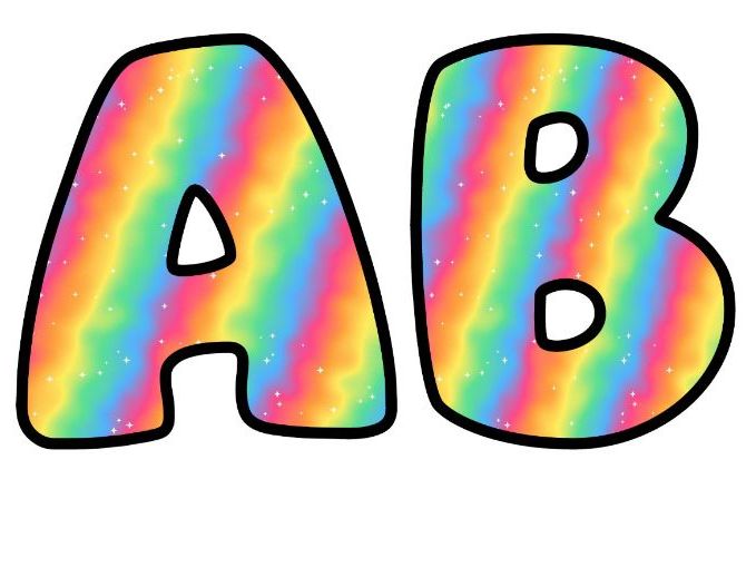 Bright Liquid Marble Bubble Letters | Patterned Bulletin Board Letters | Classroom Display Pack