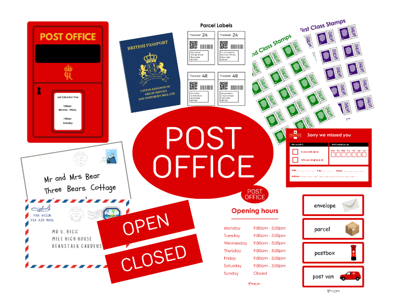 Post Office Role Play Resources EYFS and KS1