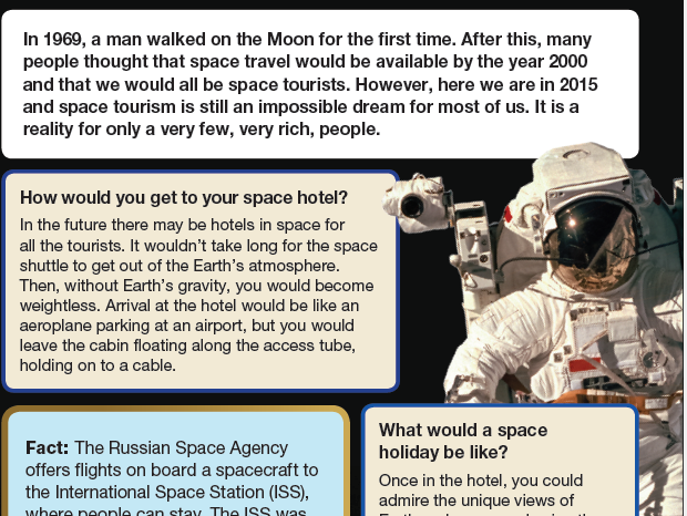 space tourism answer booklet