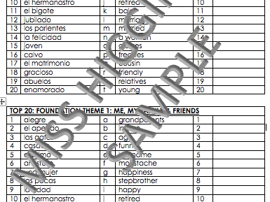 AQA GCSE Spanish New Spec (9-1) (F tier)Vocabulary practice