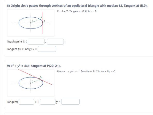 AQA Further MATHs tangents to circles equations