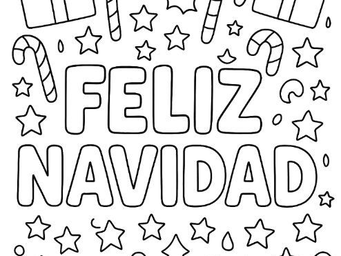 Feliz Navidad Christmas Colouring Page
