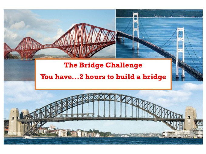 The Great Bridge Challenge DT Activity. 2 hours...1 goal...build a killer bridge!