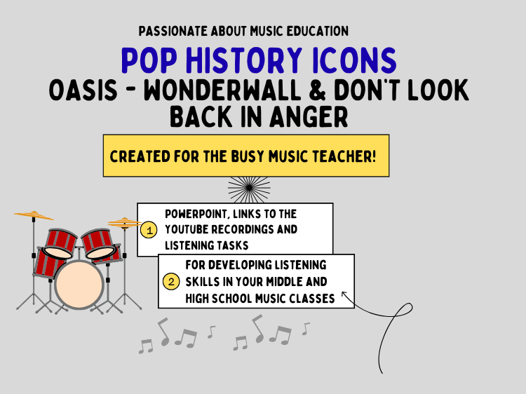 Pop History - Oasis - Wonderwall and Don't Look back in Anger. Secondary music.