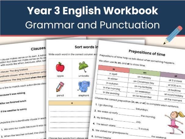 Year 3 English Grammar And Punctuation Workbook Printable Learning 