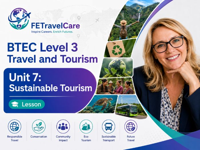 BTEC Level 3 Travel and Tourism Unit 7 Sustainable Tourism | Lesson