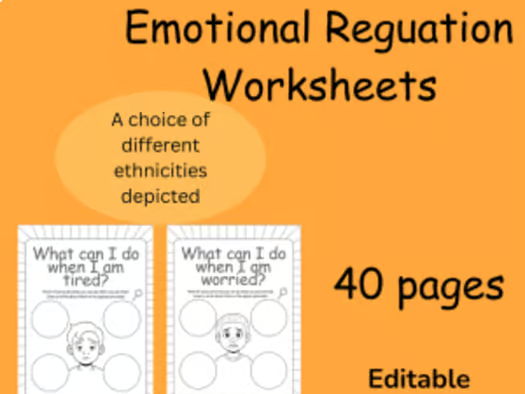 Emotion Regulation Visual Worksheets