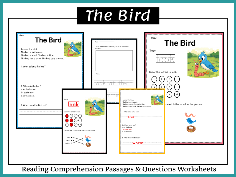 The Bird Reading Comprehension Worksheet This is a comprehensive 5-page educational worksheet