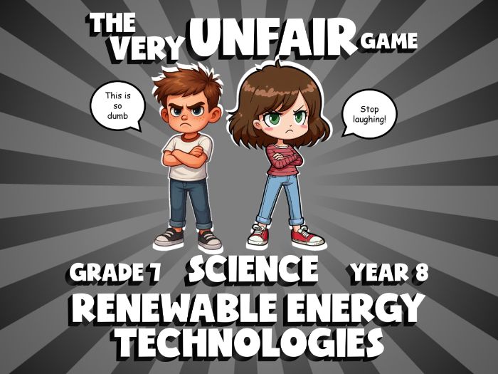 Renewable Energy Technologies VERY UNFAIR GAME | No-Prep Year 8 Science Review Activity
