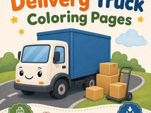 Delivery Truck Coloring Pages | Delivery Truck Coloring Pages | Printable PDF | Digital Download