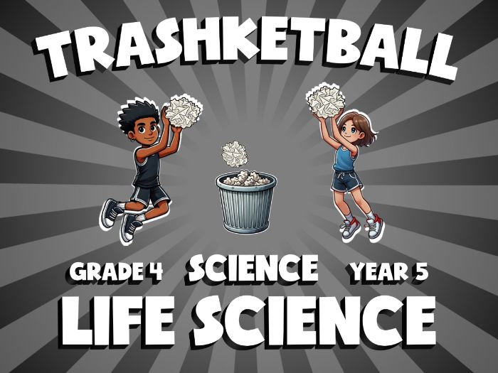 Life Science TRASHKETBALL Science Game | No-Prep Year 5 Review Activity