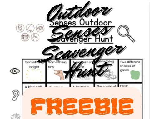 Outdoor Senses Scavenger Hunt FREEBIE!