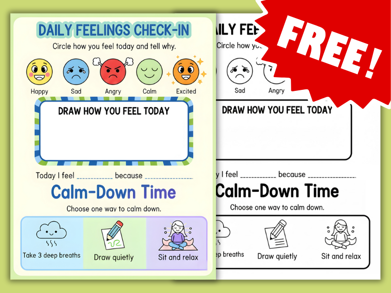 FREE Morning Emotional Check-In Sheet | Primary SEL & Wellbeing Activity | KS1–KS2