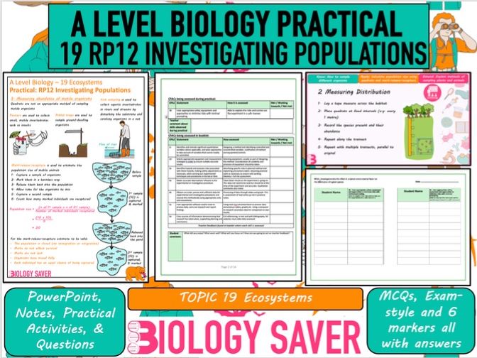 A Level Bio Practical RP12 - 19 Investigating Populations