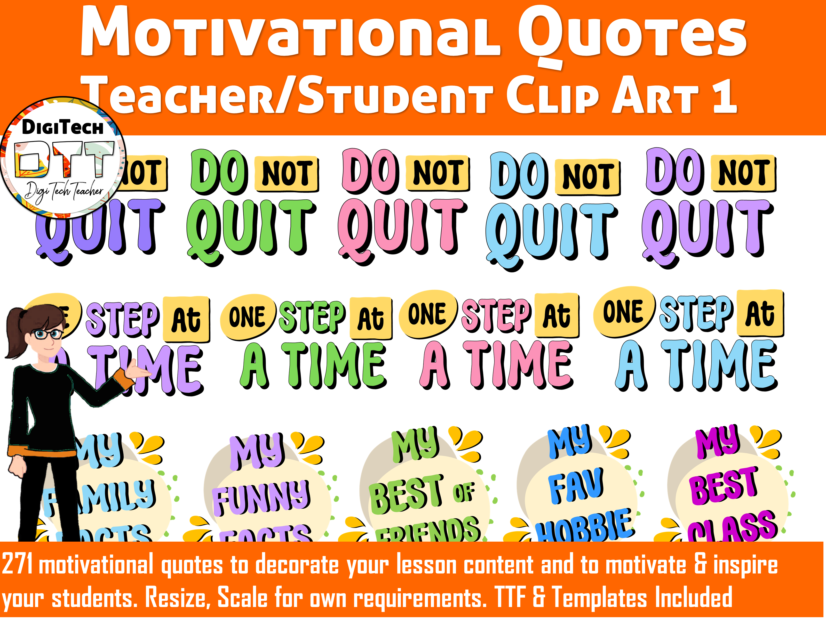 Motivational Student Quote Clip Art 1, Inspirational Quotes, Student ...