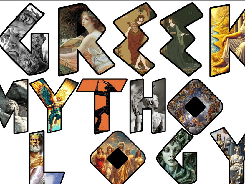 GREEK MYTHOLOGY classroom visual display letters